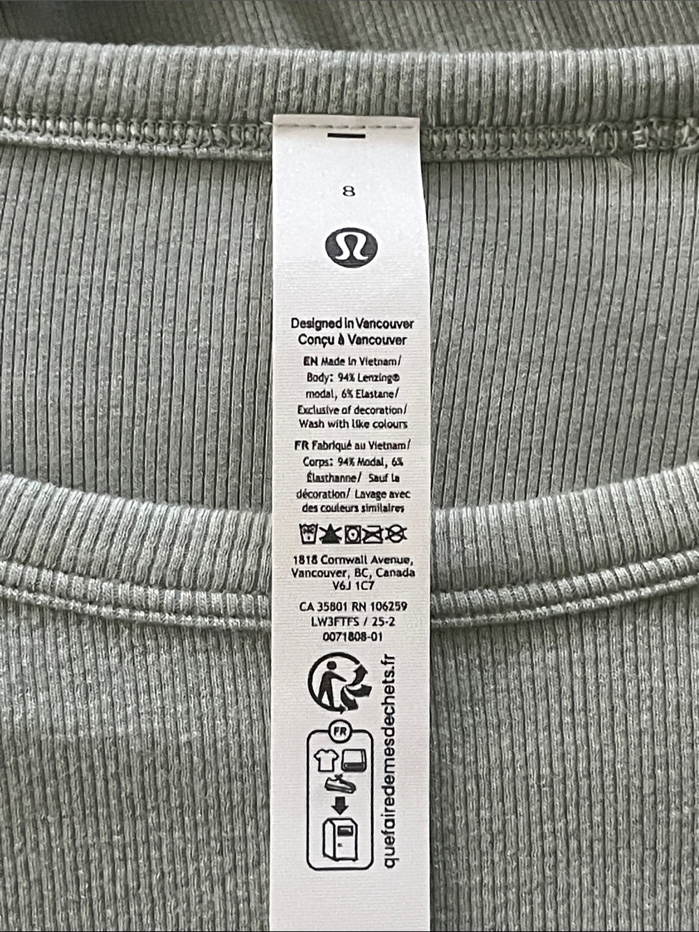 lululemon athletica Long Sleeve Crewneck Top - Sage - Picture 3 of 3